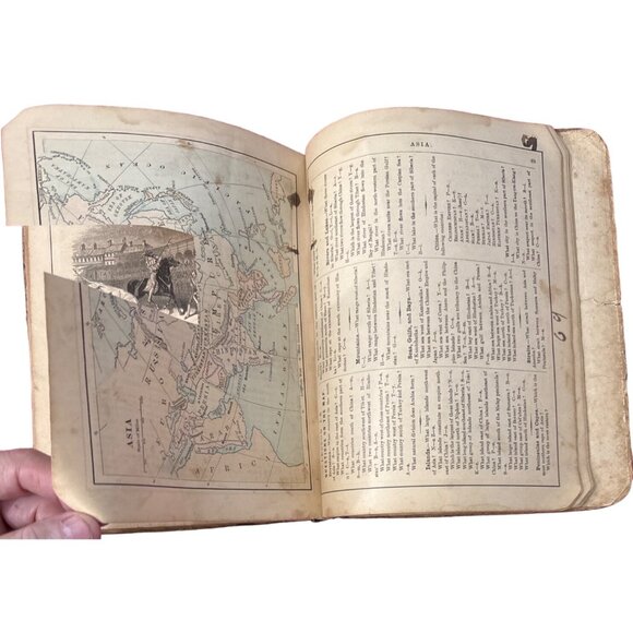 Colton's New Introductory Geography 1875 Hardback Book D. D. Merrill Damage READ - Picture 3 of 16